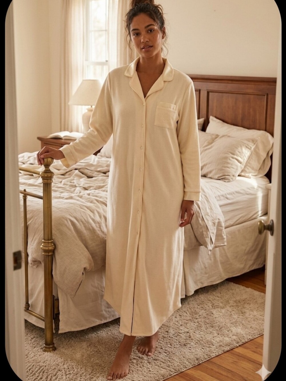 Butter Yellow Fleece Long Robe/nightgown XL Jones NY